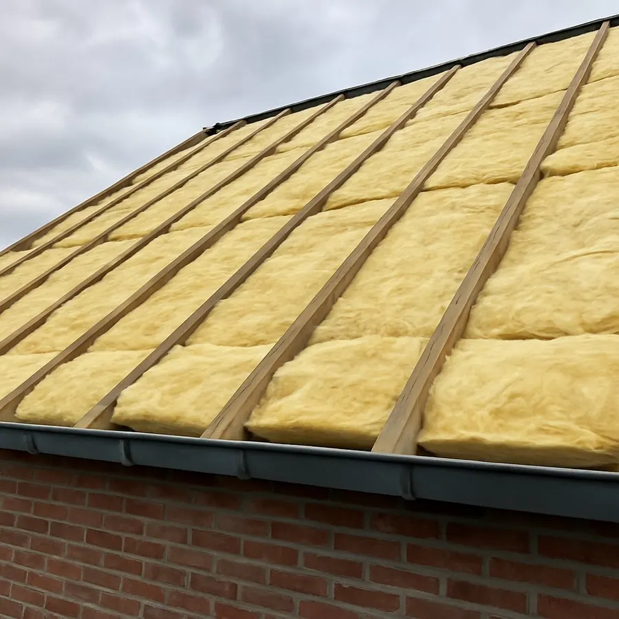 Isolatie tussen de kepers van een dak dat vernieuwd wordt